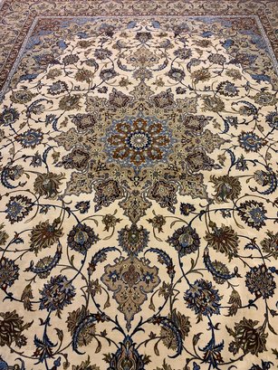 Hand Knotted Persian Esfahan 9.5x12.10 Ft  #4657