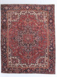Hand Knotted Heriz Rug 7.7 X 9.7 Ft.  #10026