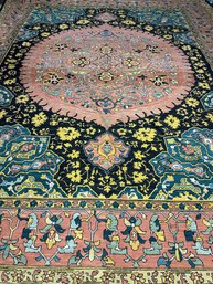 Hand Knotted Wool Heriz Rug 12x15 Ft    #1008