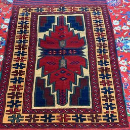 Hand Knotted Afghan Rug 2.5x4.5 Ft   #4687