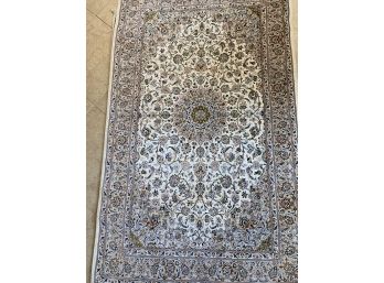 Very Fine Hand Knotted Persian Kashan  Silk  Rug 60'x39'. # 3248.