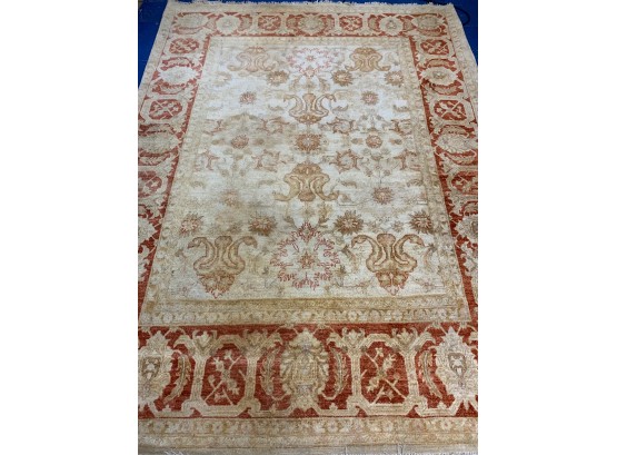 Hand Knotted Wool Oushak Rug 120'x96'.  # 3245.