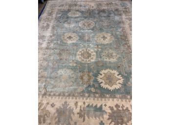 Hand Knotted Agra Oushak  Rug 139'x104'.   #3346.