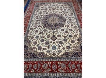 Very Fine Hand Knotted Silk&Wool Esfahan Rug 144'x99'  #2595.