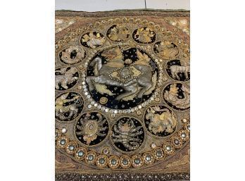 Hand Knotted Chinise Gold&Silver  Embroidery  Rug 48'x40'.  #3266.