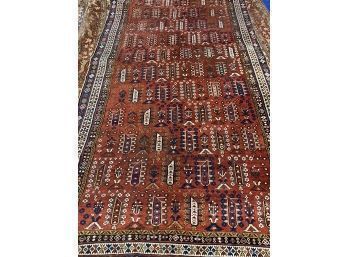 Antique Hand Knotted Shirvan Rug  124'x42'.  #2745