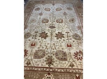 Hand Knotted Agra Oushak Rug 162'x120'.   #4073.