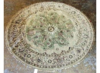 Hand Knotted Round Oushak Rug  96'x96'.  #4235.