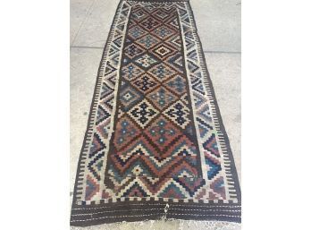Hand Knotted Kilm Rug 120'x42'.   #4216.
