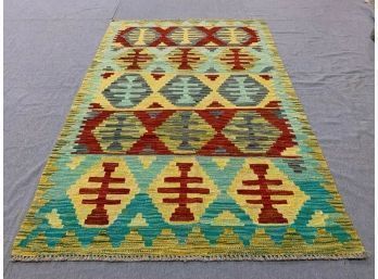Hand Knotted Kilm Rug 60'x36'.    #4187