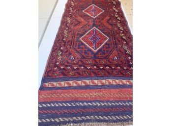 Hand Knotted Persian Balouch Rug  96'x24'.  #4400