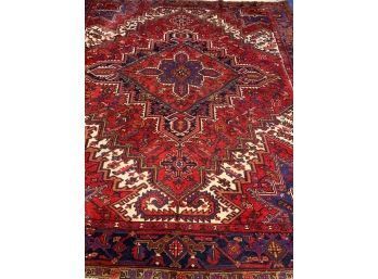 Hand Knotted Persian Heriz Rug  135'x101'.  #4353.