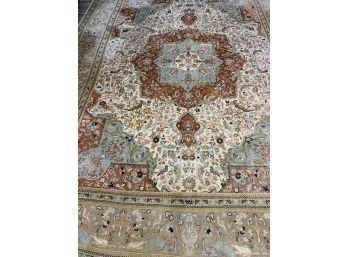 Hand Knotted Persian Hunting Tabriz Rug  144'x108'.  # 4369