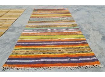 Hand Knotted Kilm Rug 77x39'.    #4342.