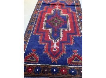 Hand Knotted Persian Balouch Rug 64'x36'.    #4196.