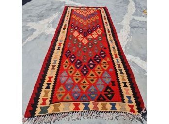 Hand Knotted KIlm Rug 77'x34'.   #4583.