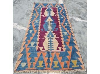 Hand Knotted Kilm Rug 72'x48'. #4593.