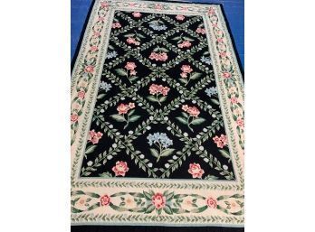 Hand Knotted  Needlepoint  Rug 108'x72'.  #3369.