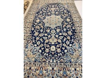 Fine Hand Knotted Silk&Wool Persian Nain  Rug 72'x44'.     #4176