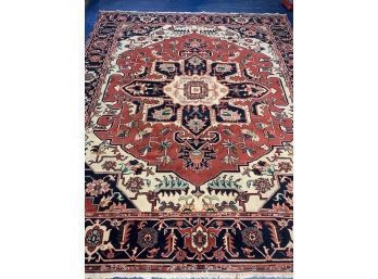 Hand Knotted Persian Heriz Rug    120'x96'.   #4190.