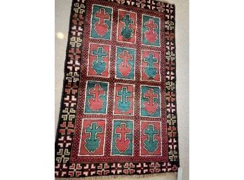 Hand Knotted Afghan Rug 55'x25'.  #4612.
