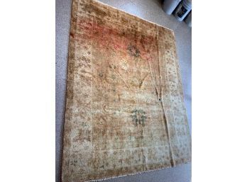 Hand Knotted Oushak Rug 108' X68'.  #4621