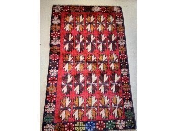 Hand Knotted Balouch Rug 55'x51'.  #4617