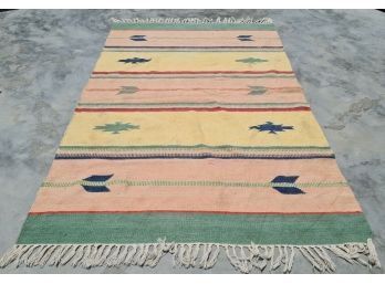 Hand Knotted Kilm Rug 66'x46'.  #4558
