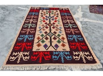 Hand Knotted KIlm Rug 80'x50'.  #4465