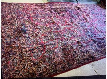 Antique Hand Knotted Persian Sarouk Rug 157'x109'.  #4651