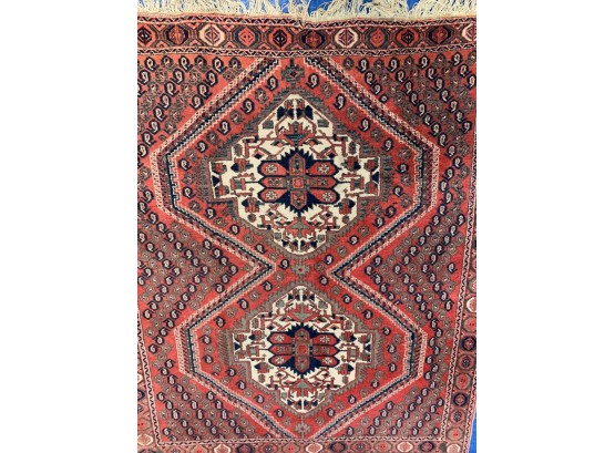 Hand Knotted Persian Afshar Rug 68'x50'.    #4510.