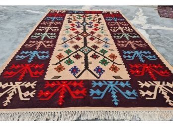 Hand Knotted KIlm Rug 80'x50'. #4665.