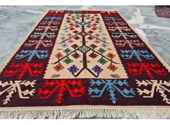 Hand Knotted KIlm Rug 80'x50'. #4665.