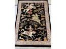 Very Fine Hand Knotted Persian Hunting Silk Qum Rug    #4678