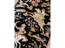 Very Fine Hand Knotted Persian Hunting Silk Qum Rug    #4678