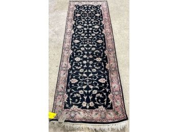 Hand Knotted  Indo Tabriz  Rug 88'x30'.   #4223