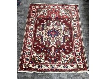 Hand Knotted Persian Heriz Rug 60'x36'.    #4347