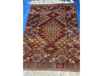 Hand Knotted PersianSilk&Wool Turkman Rug 60'x36'.   #4661