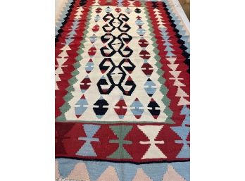 Hand Knotted Kilm Rug 67'x46'.   #4734.