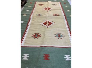 Hand Knotted Kilm Rug  71'x58'.   #4740