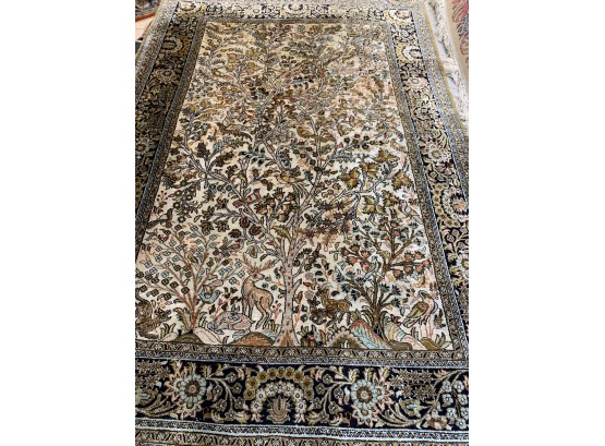 Hand Knotted Persian Silk Qum Rug 67'x40'.   #3166.