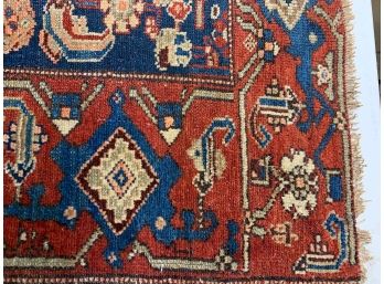 Antique  Hand Knotted Persian Heriz Rug 64'x36'.  #3075