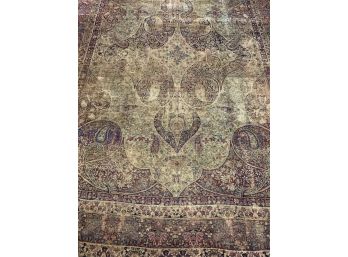 Antique Fine Hand Knotted Persian Kermen Rug 139'x100'.  #3177