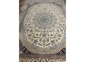Fine Hand Knotted Persian Silk&Wool Nain Rug 144'x101'.  #3126.