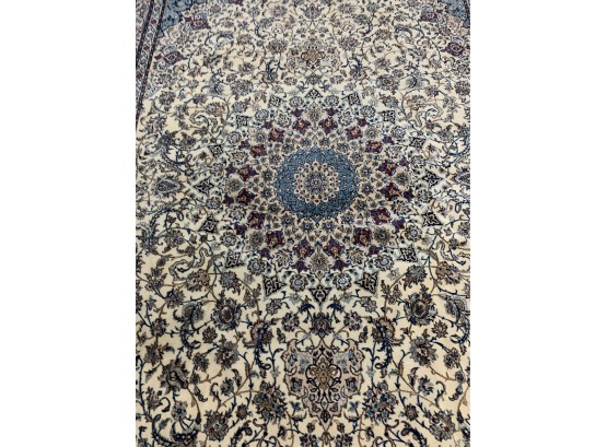 Fine Hand Knotted Persian Silk&Wool Nain Rug 122:x82'. #2549