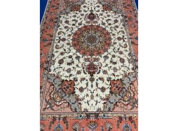 Very Fine Hand Knotted Persian Silk&Wool 50 Raj Tabriz Rug 124'x76'. #2742.