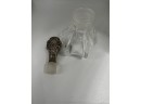 Antique Crystal Scent Bottle With Sterling Silver Top