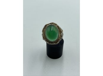Asian Style Green Stone Ring