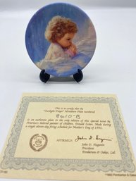 1992 Donald Zolan Collector's Plate - Twilight Prayer