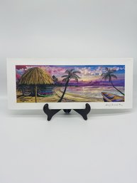 Tropical Beach Artwork By Wendy Beeson Signed 03/2010
